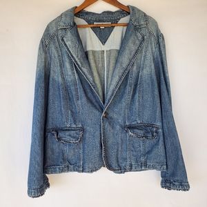 Tommy Hilfiger Blazer Style Jean Jacket Buttons